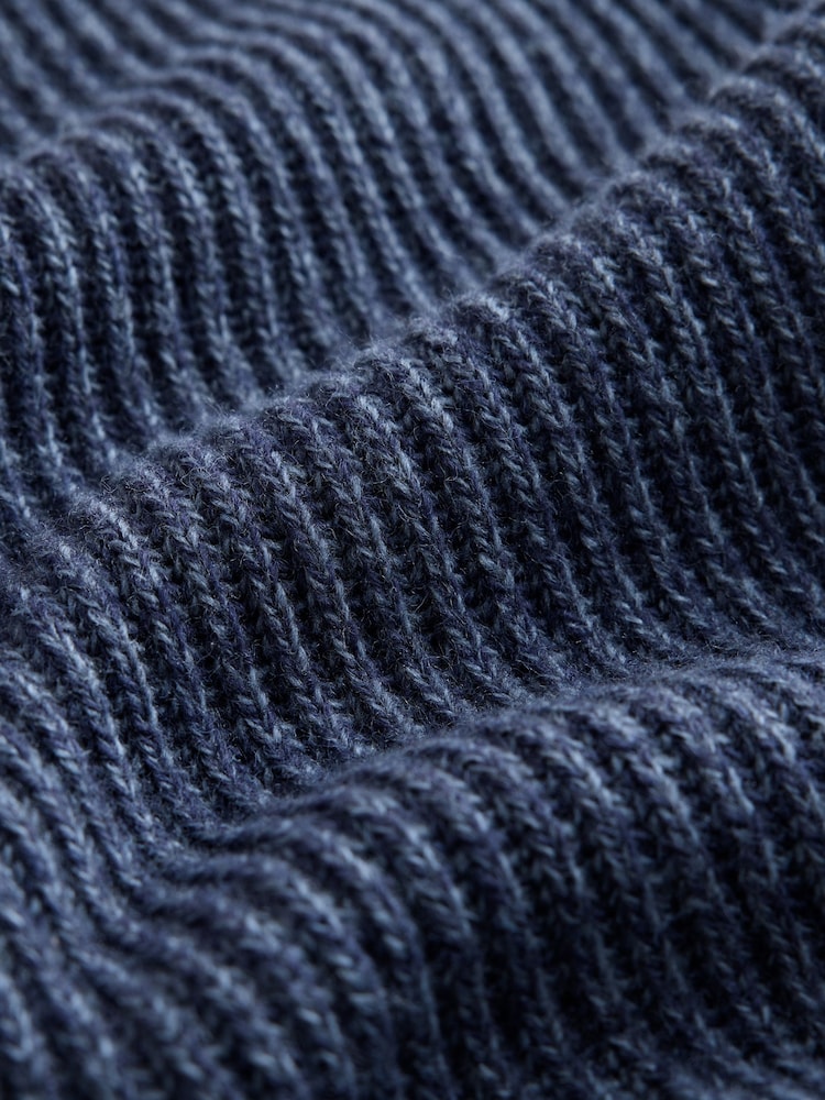 Denim Blue Shawl Collar Rib Cardigan - Image 3 of 3 Denim Blue Shawl Collar Rib Cardigan - Image 3 of 3