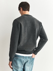 Charcoal Grey Soft Touch Relaxed Fit Crew Neck Jumper - Image 3 of 5