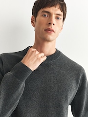 Charcoal Grey Soft Touch Relaxed Fit Crew Neck Jumper - Image 4 of 5