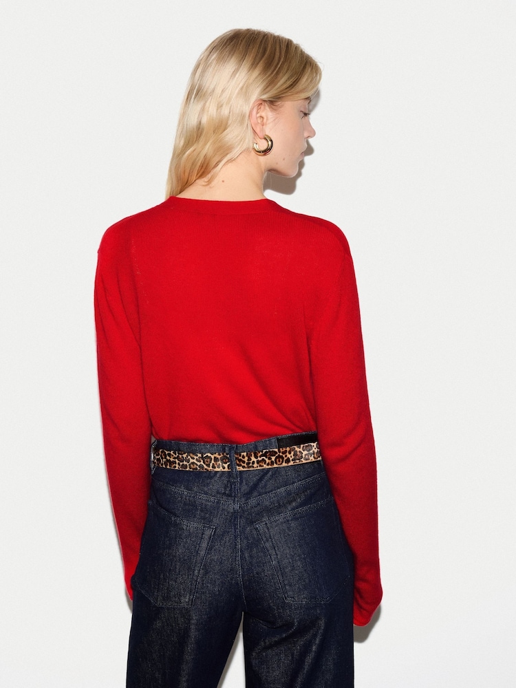 레드 - Jigsaw 메리노 캐시미어 브이넥 가디건 - 6의 이미지 2