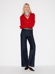 레드 - Jigsaw 메리노 캐시미어 브이넥 가디건 - 6의 이미지 4