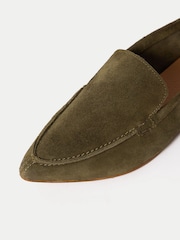 Jigsaw Green Soft Suede Pointed Loafers - Image 6 of 6