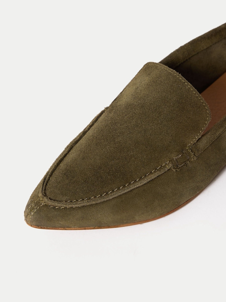 Jigsaw Green Soft Suede Pointed Loafers - Image 6 of 6 Jigsaw Green Soft Suede Pointed Loafers - Image 6 of 6