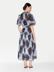 Jigsaw Blue Tiger Orchid Cotton Midi Dress - Image 4 of 5