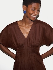 Maro - Jigsaw Linen Pintuck Waist Top - Imaginea 4 din 5