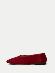 Jigsaw Red Lola Suede Ballerinas - Image 3 of 6