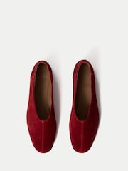 Jigsaw Red Lola Suede Ballerinas - Image 4 of 6