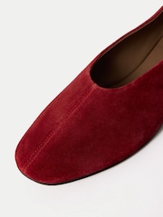 Jigsaw Red Lola Suede Ballerinas - Image 6 of 6