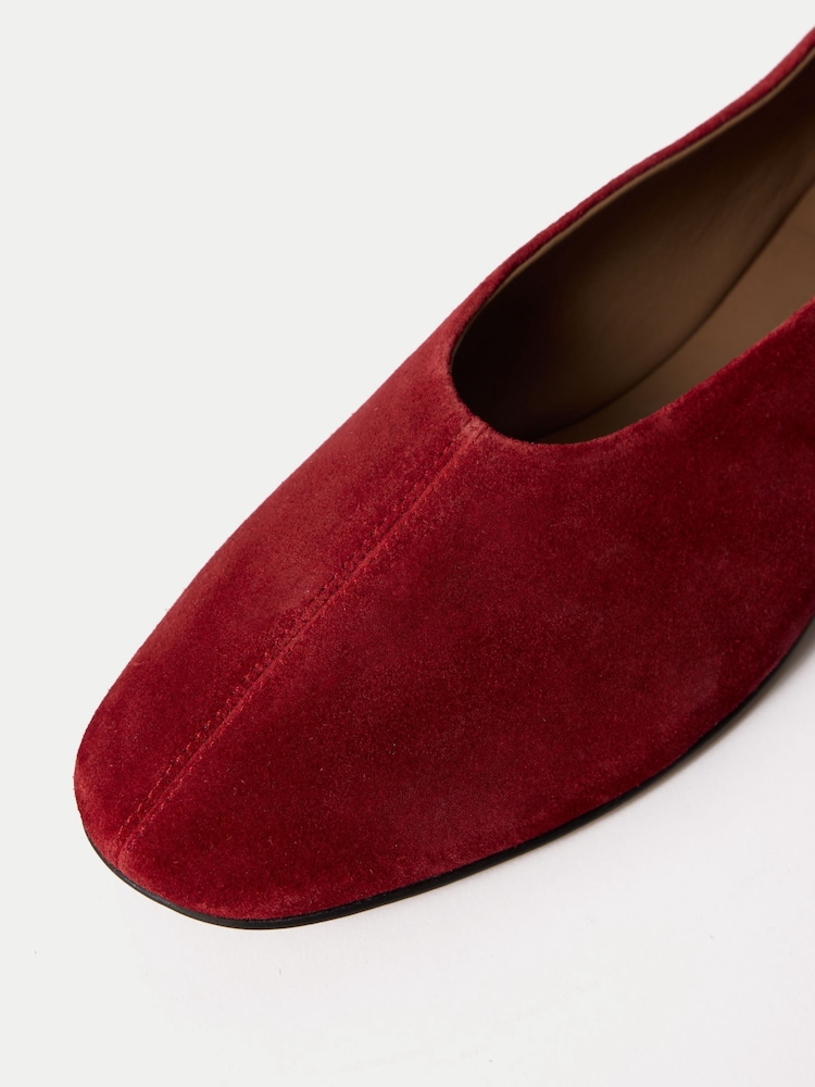 Jigsaw Red Lola Suede Ballerinas - Image 6 of 6