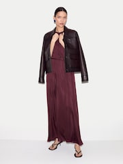 Jigsaw Red Satin Halter Dress - Image 3 of 6