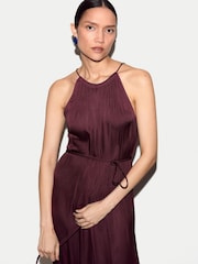 Jigsaw Red Satin Halter Dress - Image 5 of 6