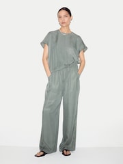 Jigsaw Green Cupro Relaxed T-Shirt - Image 5 of 6