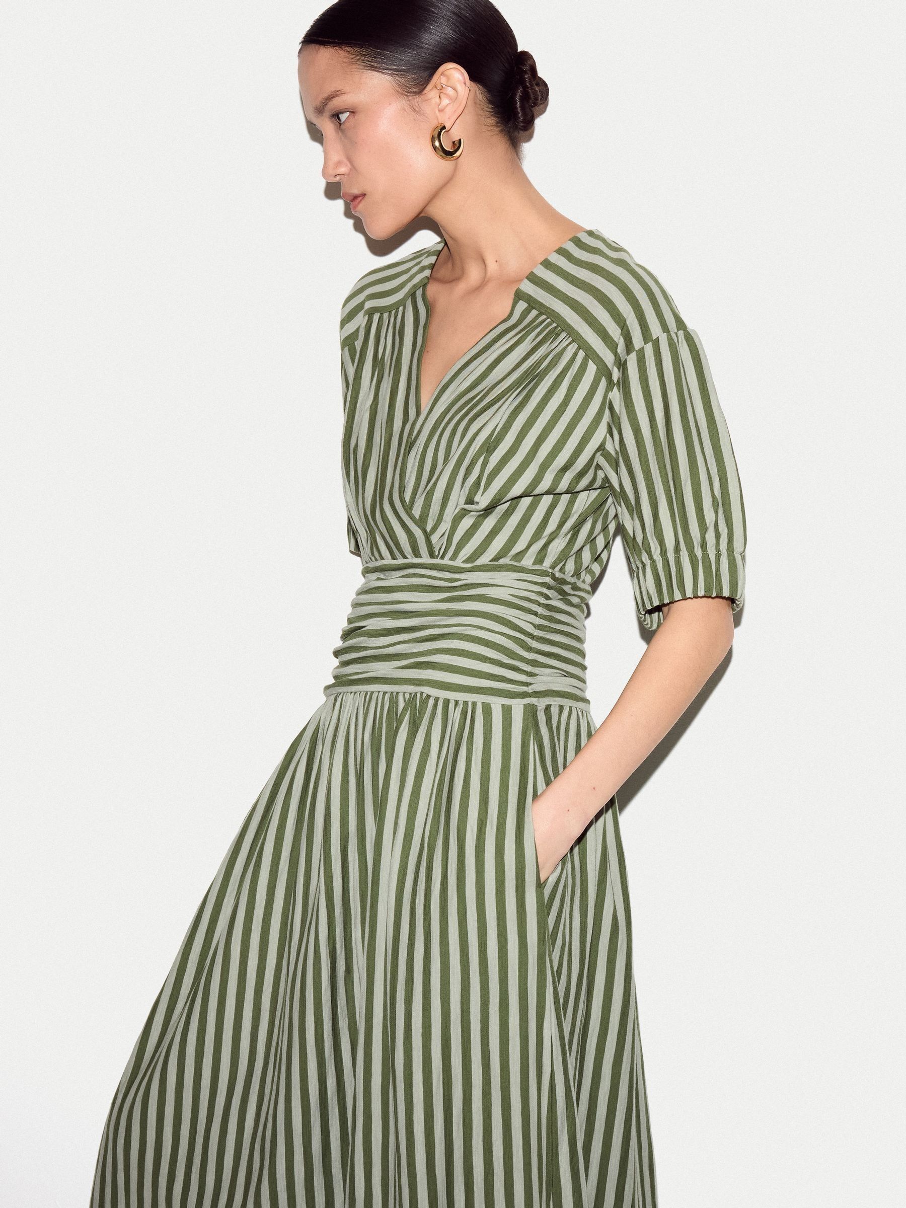 Buy Jigsaw Green Ss Slub Stripe Jersey Dress from Next USA