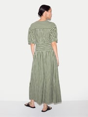 Jigsaw Green Ss Slub Stripe Jersey Dress - Image 4 of 6