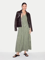 Jigsaw Green Ss Slub Stripe Jersey Dress - Image 5 of 6