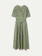 Jigsaw Green Ss Slub Stripe Jersey Dress - Image 6 of 6