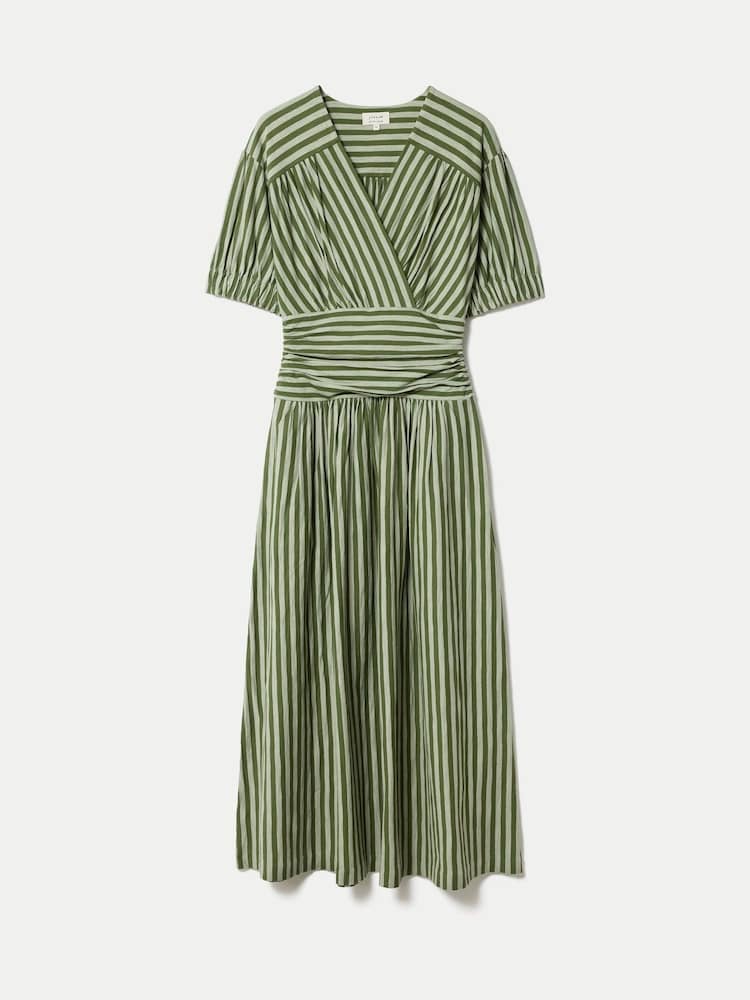 Jigsaw Green Ss Slub Stripe Jersey Dress - Image 6 of 6
