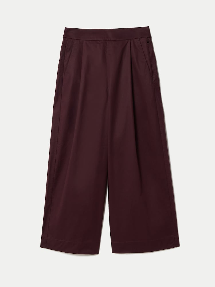 Jigsaw Purple Wide Leg Cotton Poplin Trousers - Image 5 of 5 Jigsaw Purple Wide Leg Cotton Poplin Trousers - Image 5 of 5