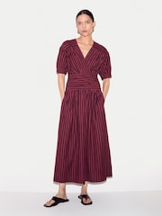 Jigsaw Purple Ss Slub Stripe Jersey Dress - Image 1 of 6