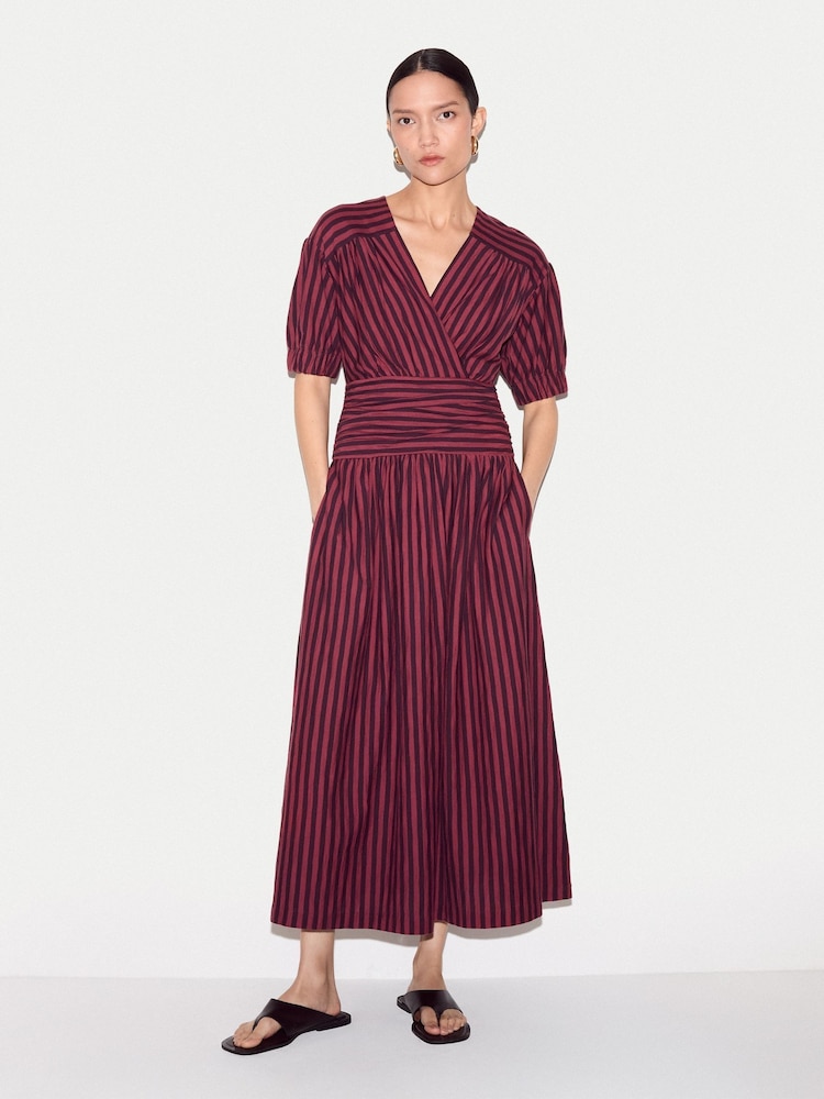 Jigsaw Purple Ss Slub Stripe Jersey Dress - Image 1 of 6