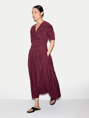 Jigsaw Purple Ss Slub Stripe Jersey Dress - Image 3 of 6