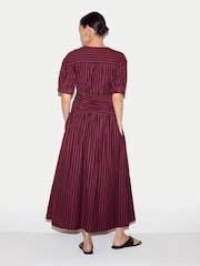 Jigsaw Purple Ss Slub Stripe Jersey Dress - Image 4 of 6
