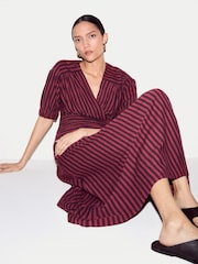 Jigsaw Purple Ss Slub Stripe Jersey Dress - Image 5 of 6
