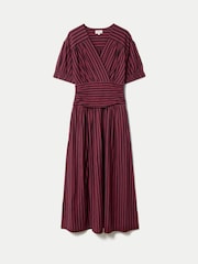 Jigsaw Purple Ss Slub Stripe Jersey Dress - Image 6 of 6
