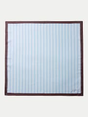 Jigsaw Blue Stripe Silk Twill Scarf - Image 3 of 3