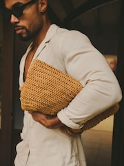 Tailored Athlete Natural Muscle Fit Stretch Linen Blend Cuban Collar Shirt - Image 6 of 6