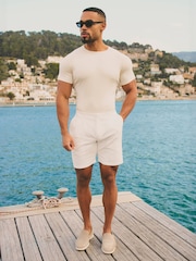 Tailored Athlete White Muscle Fit Luxe Crew Neck T-Shirt - Image 4 of 7