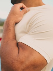 Tailored Athlete White Muscle Fit Luxe Crew Neck T-Shirt - Image 7 of 7