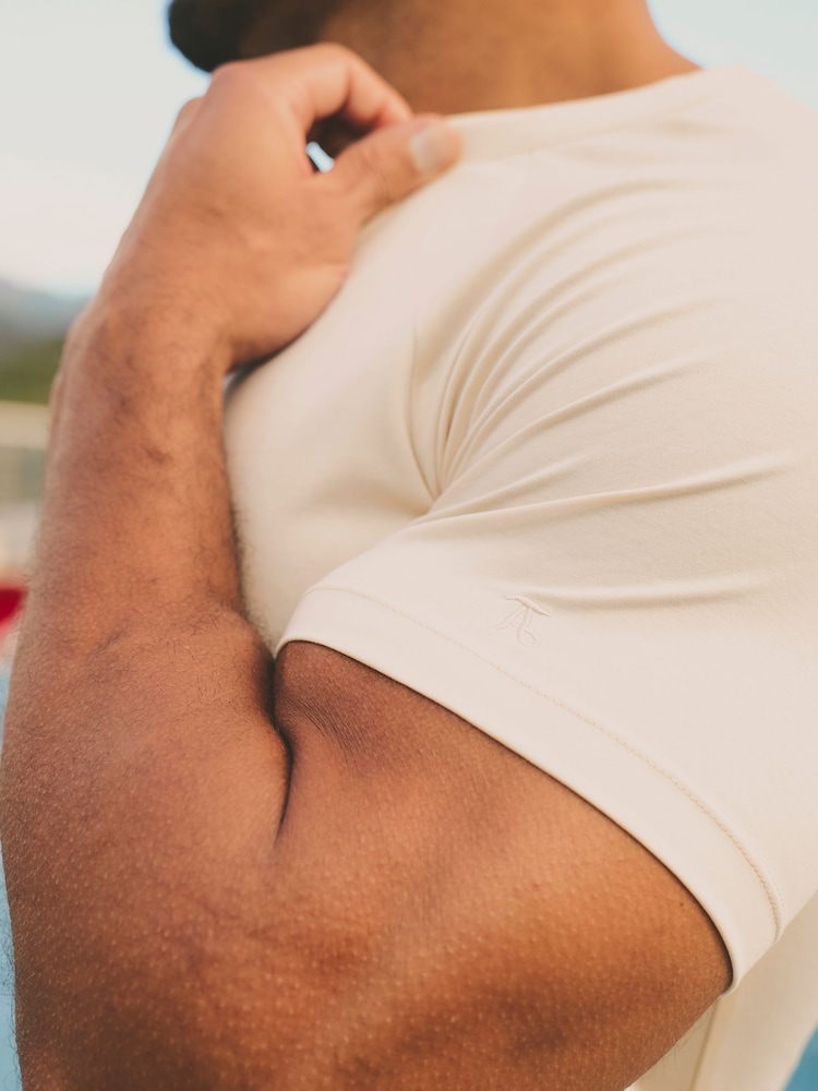 Tailored Athlete White Muscle Fit Luxe Crew Neck T-Shirt - Image 7 of 7