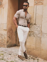Tailored Athlete White Muscle Fit Chino Trousers - Image 1 of 5
