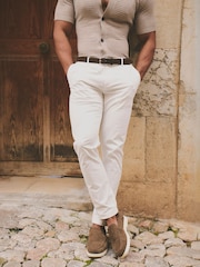 Tailored Athlete White Muscle Fit Chino Trousers - Image 2 of 5