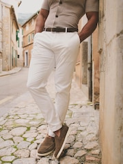 Tailored Athlete White Muscle Fit Chino Trousers - Image 3 of 5