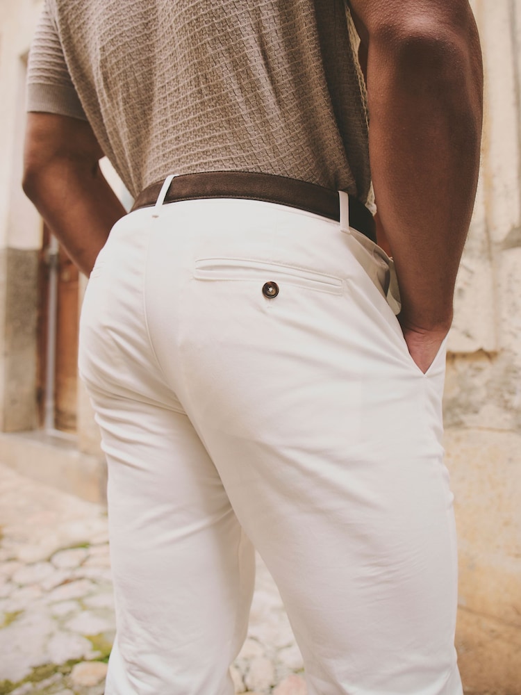 Tailored Athlete White Muscle Fit Chino Trousers - Image 5 of 5