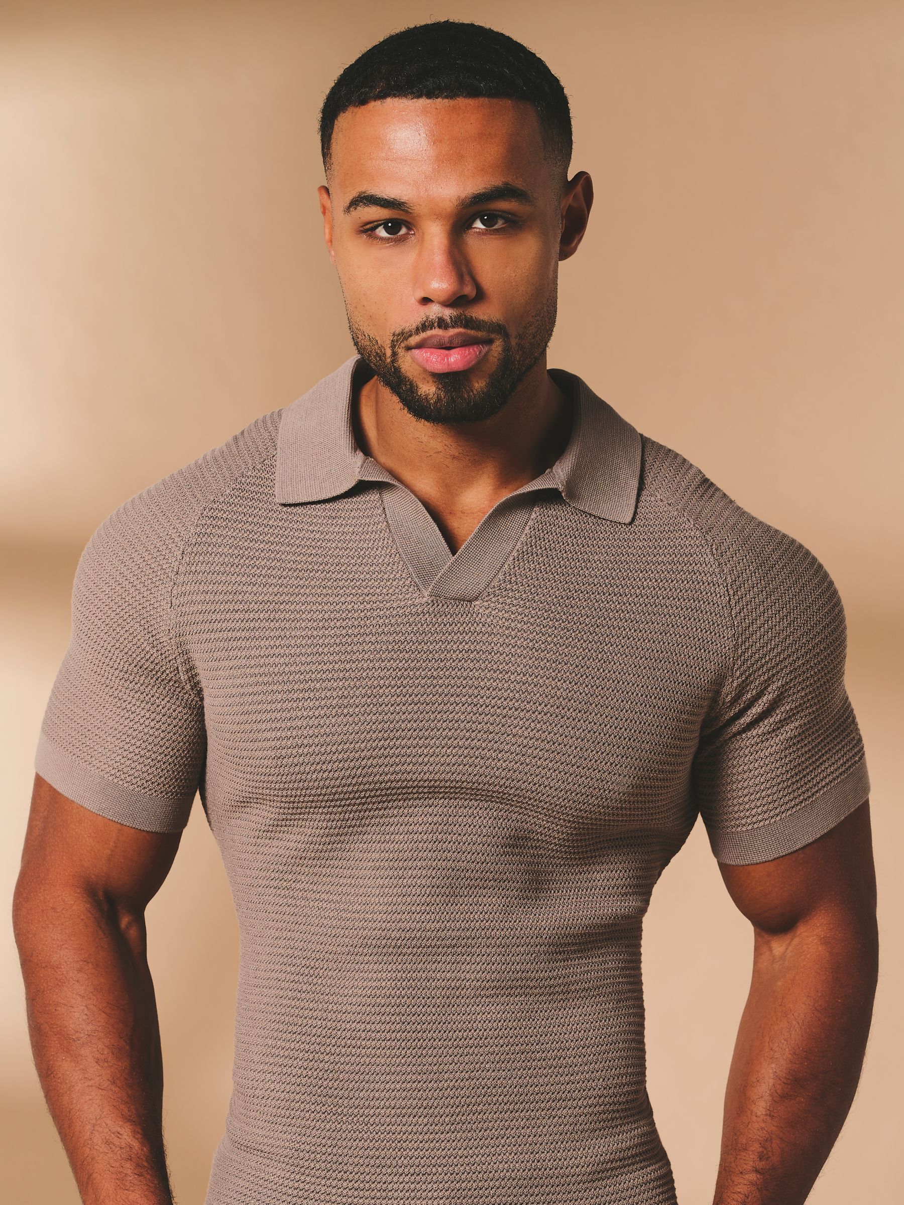 Buy Tailored Athlete Natural Muscle Fit Textured Knitted Open
