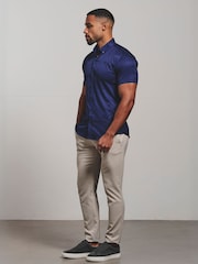Tailored Athlete Blue Muscle Fit Short Sleeve Signature Shirt - Image 1 of 7