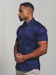Tailored Athlete Blue Muscle Fit Short Sleeve Signature Shirt - Image 2 of 7