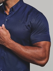 Tailored Athlete Blue Muscle Fit Short Sleeve Signature Shirt - Image 5 of 7