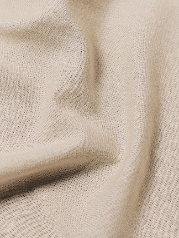 Tailored Athlete Muscle Fit Stretch Linen Blend Short Sleeve Cuban Collar Shirt - Imagen 7 de 7