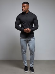Tailored Athlete Black Muscle Fit Signature Shirt - Image 3 of 7