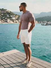 Tailored Athlete Muscle Fit Open Collar Knitted Polo Shirt - Image 4 of 7