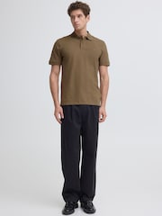 Casual Friday Brown Solheim Short Sleeve Pique Polo Shirt - Image 3 of 6