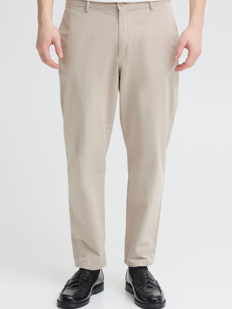Casual Friday Natural CfPepe Relaxed Tapered Leg Trousers - Image 1 of 8 Casual Friday Natural CfPepe Relaxed Tapered Leg Trousers - Image 1 of 8