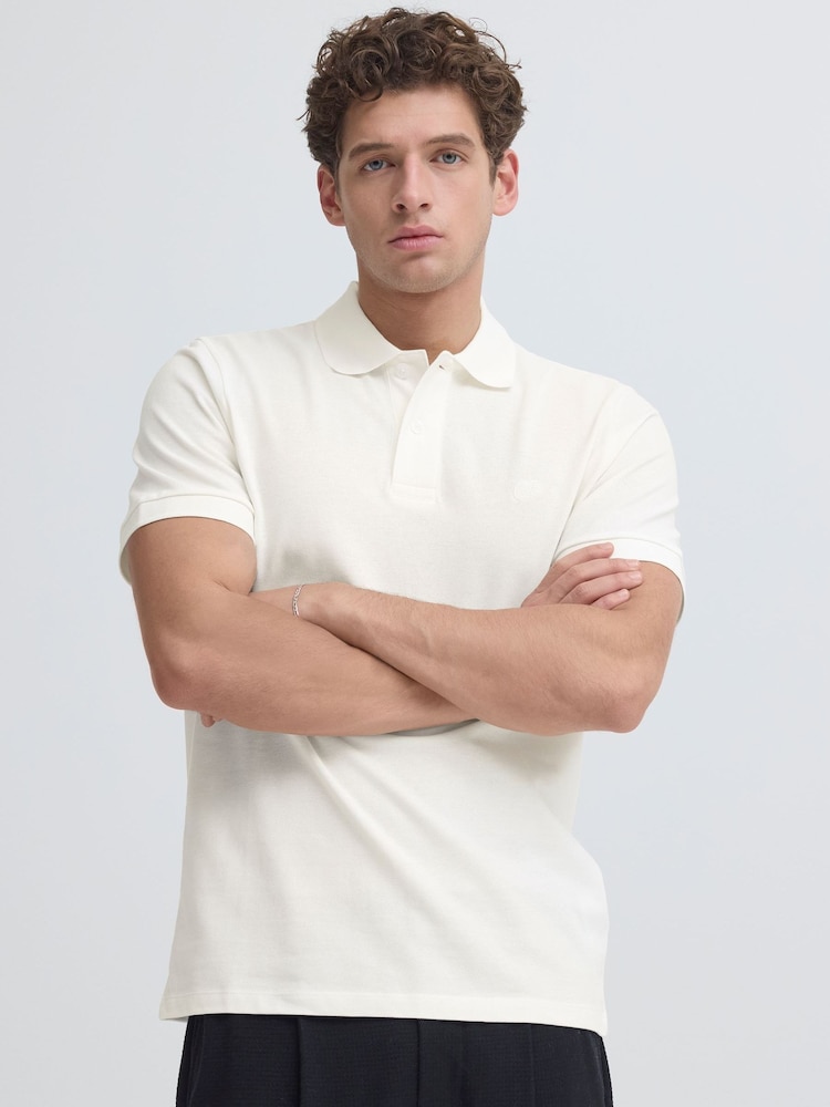 Casual Friday White Solheim Short Sleeve Pique Polo Shirt - Image 1 of 8 Casual Friday White Solheim Short Sleeve Pique Polo Shirt - Image 1 of 8