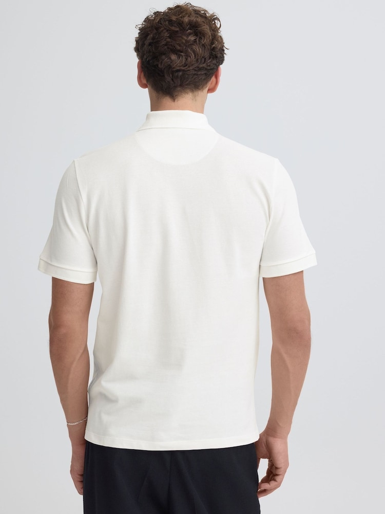 Casual Friday White Solheim Short Sleeve Pique Polo Shirt - Image 2 of 8 Casual Friday White Solheim Short Sleeve Pique Polo Shirt - Image 2 of 8