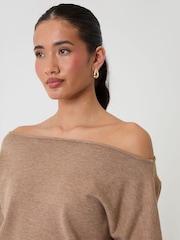 Beige - Threadbare Short Sleeve Slash Neck Jumper - Bild 4 von 4