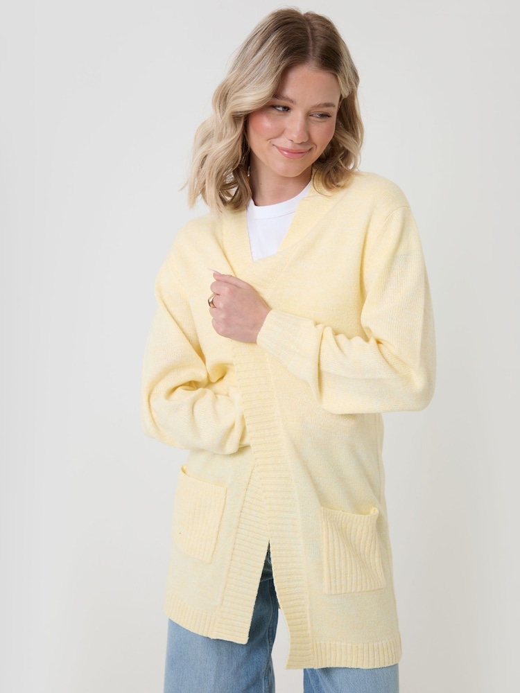 Threadbare Yellow Longline Knitted Cardigan - Image 1 of 3